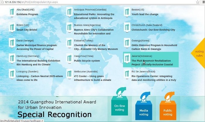 Waduk Pluit Masuk Nominasi Penghargaan Inovasi Urban Guangzhou Award