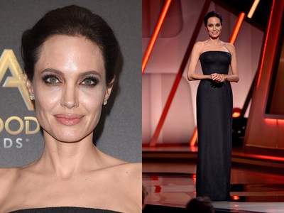 Angelina Jolie Elegan Bergaun Hitam