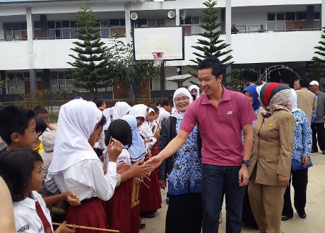 Taufik Hidayat Bikin Heboh SD di Pengalengan