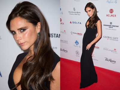 Victoria Beckham Elegan Bergaun Hitam