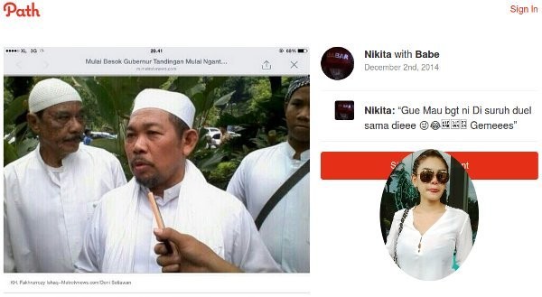 Nikita Mirzani Gemas Ingin Duel dengan Gubernur Tandingan