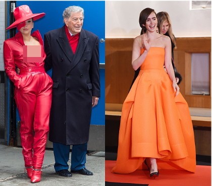 Lady Gaga Pamer Belahan Dada, Lily Collins Cerah Ceria di Tokyo