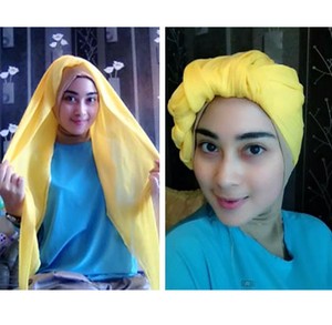 Tutorial Hijab Turban Menggunakan Scarf Segiempat