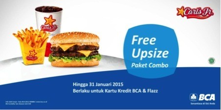 Free Upsize Untuk Semua Combo di Carls Junior Free Upsize Untuk Semua Combo di Carls Junior