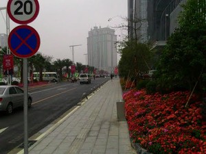 Nyamannya Jalan Kaki di Trotoar Jiangmen, Tiongkok