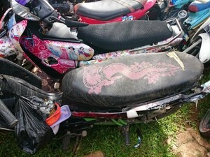 Bekal Nasi Sayur Masih Tersangkut di Motor yang Terlindas Truk Cilincing