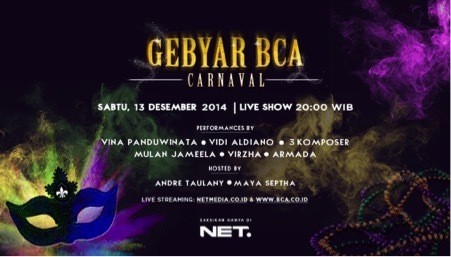 Carnaval Gebyar BCA, Sabtu 13 Desember 2014