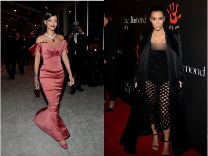 Rihanna Pamer Belahan Dada, Kim Kardashian Seksi Bergaun Menerawang