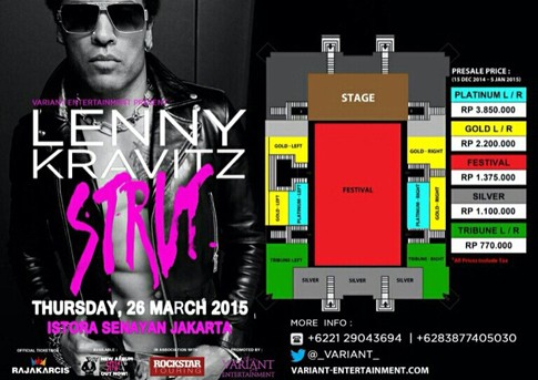 Tiket Konser Lenny Kravitz Dijual Mulai Rp 770 Ribu