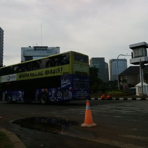 Bus Gratis di Thamrin-Merdeka Barat Tidak Berhenti Sembarangan