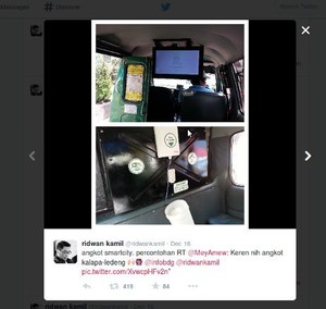 Keren! Angkot Mang ABUD di Bandung Dipasang Internet Gratis dan CCTV