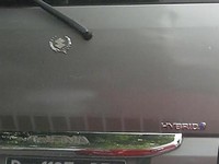 Ini memang bukan mobil hybrid betulan. Penggunanya sengaja menambahkan emblem hybrid agar mobil terlihat keren dan berbeda dari APV lainnya. Ada-ada saja ya. (Dadan Kuswaraharja/Street Shot).