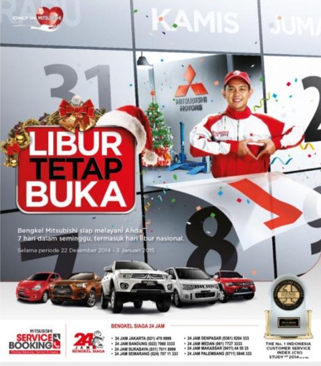 Natal dan Tahun Baru, Bengkel Mitsubishi Tetap Buka