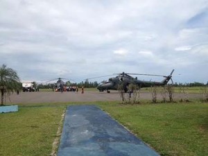 Super Puma yang ke Lokasi Temuan Serpihan Angkut Personel Paskhas