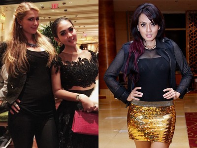 Syahrini dan Paris Hilton Foto Bareng, Yeyen Lidya Seksi Pamer Bra