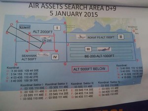 Ini Persebaran 8 Pesawat dan Helikopter di Pencarian AirAsia Hari Ke-9