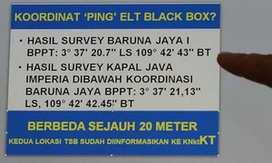 BPPT: 2 Lokasi Ping Diduga dari Kotak Hitam Berjarak 20 Meter