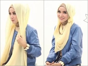 Tutorial Hijab Pakai Kalung Statement ala Ussiy Personel Noura