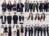 Bertabur idola KPop di Gaon Chart KPop Awards 2015 yang digelar di Seoul, Korea Selatan. Chung Sung-Jun/Getty Images/detikFoto.