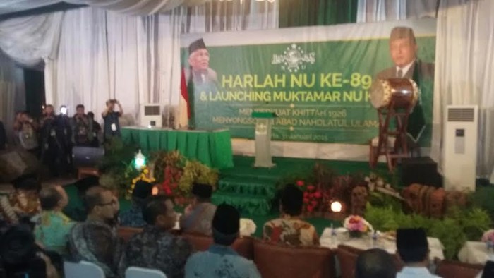 Di Tengah Hujan Deras, JK Hadiri Harlah dan Launching Muktamar NU ke-33