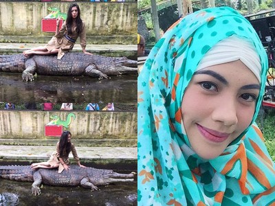 Raline Shah Berpose di Atas Buaya, Kezia Cherrybelle Tampil Berhijab