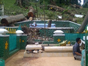 Brak! Tertimpa Pohon, Makam Keramat di Kebun Raya Bogor Rusak