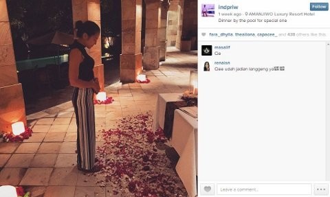 Dinner Romantis ala Pevita Pearce dan Anak Pemilik Blue Bird Group