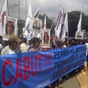 Demo Kurang 2 Jam di Kantor KKP, Massa yang Ngaku Nelayan Akhirnya Bubar