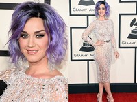 Kali ini, Katy tampil dengan rambut berwarna ungu. Jason Merritt/Getty Images/detikFoto.
