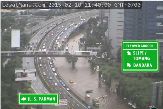 Dilihat dari Ketinggian, Beginilah Jl S Parman yang Jadi Kolam