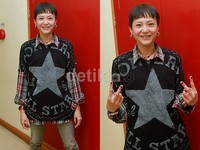 Gaya tomboi Poppy. Pool/Gus Mun/detikFoto.