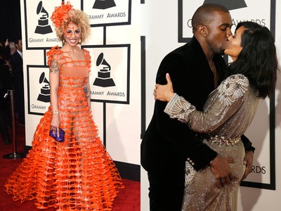 Penyanyi Nyaris Bugil, Kanye Remas Bokong Kim di Grammy 2015