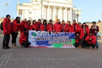 Rombongan yang terdiri dari finalis, orang Pertamina Lubricants, konsumen dan sejumlah awak media di pusat kota Helsinki, Finlandia.