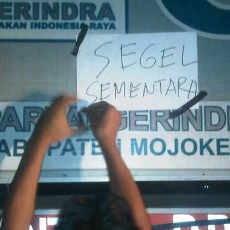 Ketua DPC Gerindra Mojokerto Tuding Aksi Segel Disetting untuk Pilbup