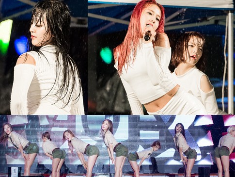 Byur! Ketika Idola KPop Hujan-hujanan di Panggung
