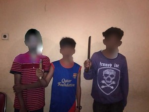 Penampakan 3 Pembacok Siswa SMP di Pondok Labu yang Diringkus Polisi