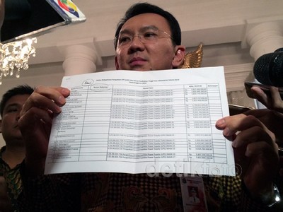 Ahok Tunjukan Dana Siluman di APBD 2014