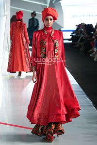 Anggia Handmade My Beautiful Sunrise. Fashion Parade Moslem Wear Next Level Purity. Indonesia Fashion Week 2015 at Jakarta Convention Center. Senayan. Jakarta. [Foto: Mohammad Abduh/Wolipop]