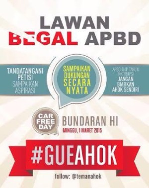 Ramai di Media Sosial, @temanAhok Ajak Petisi Lawan Begal APBD
