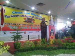 Buka Pameran Batu Nasional, Ini Pesan Gubernur Aceh untuk Penambang