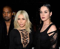 Pasangan Kanye West dan Kim Kardashian juga ikut bergabung bersama Katy. Pascal Le Segretain/Getty Images/detikFoto.