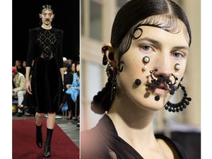 Tampil ala FKA Twigs, Model untuk Givenchy Pakai Aksesori di Wajah