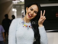 Wajah happy Kartika Putri. Asep Syaifullah/detikHOT.