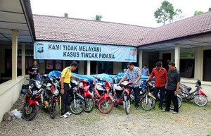 Polres Nias Razia Pemotor yang Diduga Digunakan untuk Aksi Begal