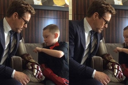 Bikin Terharu! Tony Stark Berikan Tangan Iron Man ke Anak Disabel