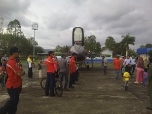 Meriahnya Pameran Pesawat Tempur F-16 di Lanud Sultan Iskandar Muda Aceh