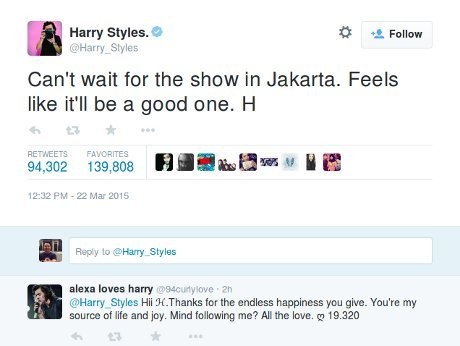 Harry Styles: Cant Wait For The Show In Jakarta!