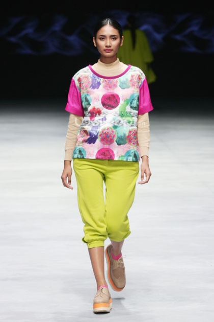 KLE by Kleting Titis Wigati Fall/Winter 2015. Lauriel Fearless. Indonesia Fashion Week 2015 at Jakarta Convention Center. Senayan. Jakarta. [Foto: Mohammad Abduh/Wolipop]