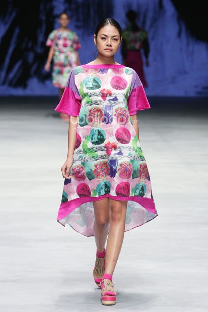 KLE by Kleting Titis Wigati Fall/Winter 2015. Lauriel Fearless. Indonesia Fashion Week 2015 at Jakarta Convention Center. Senayan. Jakarta. [Foto: Mohammad Abduh/Wolipop]