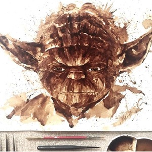 Star Wars Ditampilkan Dalam Lukisan Air Kopi